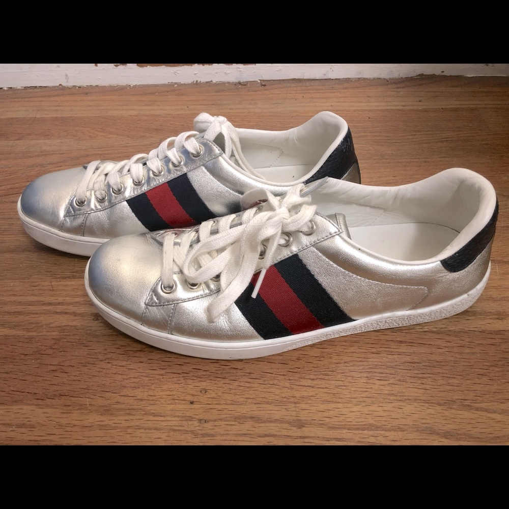 Gucci silver ace sneaker